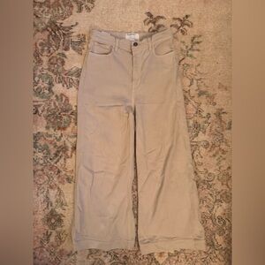 Beige Wide-Leg Pants